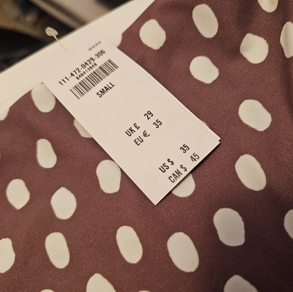 Abercrombie & Fitch Brown and White Dotted Bikini Bottom - Picture 3 of 6